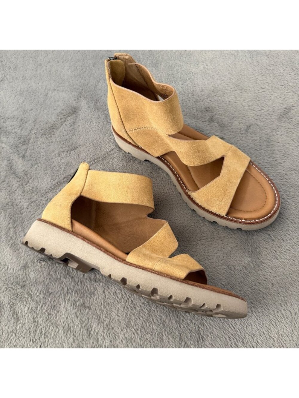 Bionica Leather Sandals Shoes Tan Beige Womens Size 7